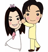 คู่บ่าวสาว รูปการ์ตูน