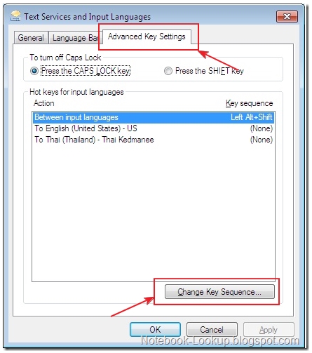ตั้งค่าคีย์บอร์ดภาษาไทย windows 7