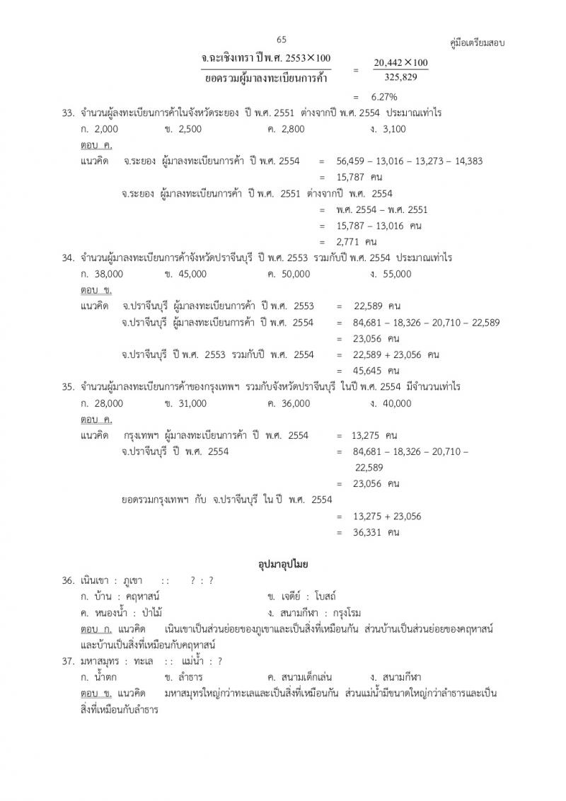 แนวข้อสอบภาค ก ก.พ. ชุดที่ 1