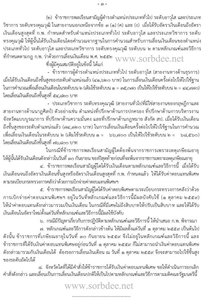 วิธีการคำนวณให้ข้าราชการพลเรือนสามัญได้รับเงินเดือนสูงกว่าขั้นสูงของตำแหน่งที่ได้รับแต่งตั้ง (เงินเดือนไม่ตัน) จากสำนักงาน ก.พ. ลงวันที่ 7 พ.ย. 2559