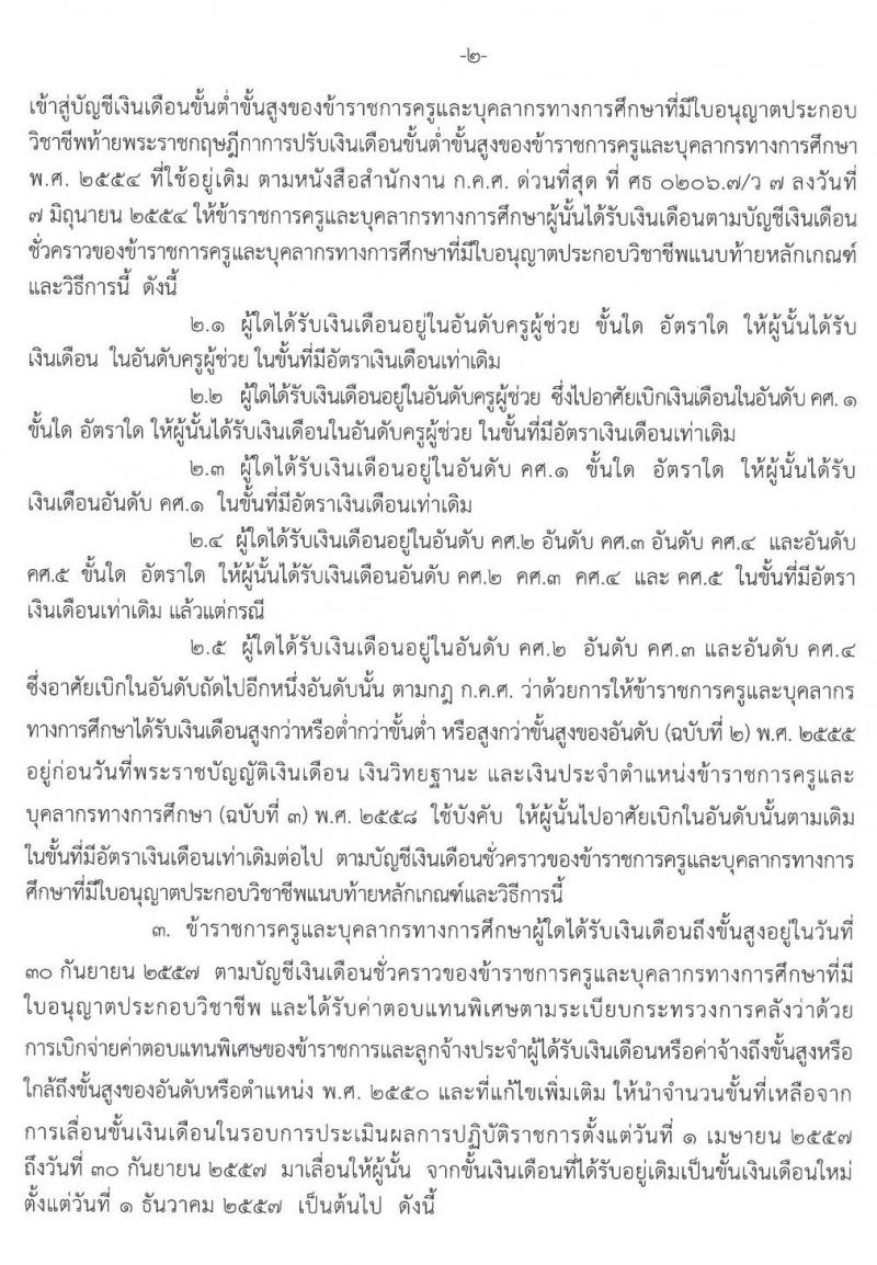 ซักซ้อมความเข้าใจเกี่ยวกับการเลื่อนเงินเดือนของข้าราชการครูและบุคลากรทางการศึกษาที่มีใบอนุญาตประกอบวิชาชีพ