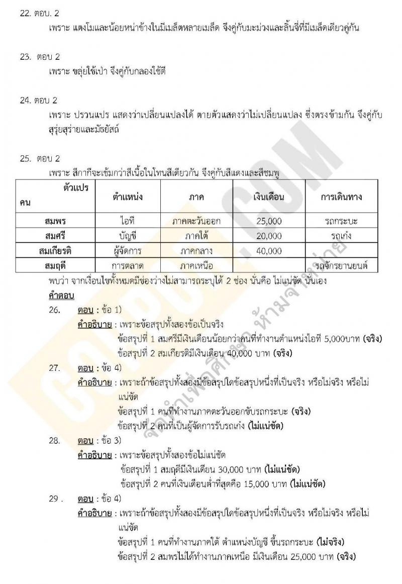 แนวข้อสอบภาค ก.พ. ความรู้ความสามารถทั่วไป ชุด 3 ปี 2562