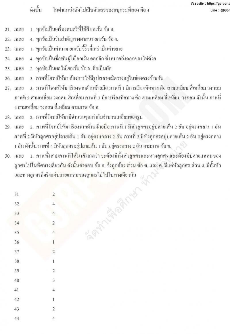 เฉลยแนวข้อสอบภาค ก ท้องถิ่น ปี 2562 ชุดที่ 4