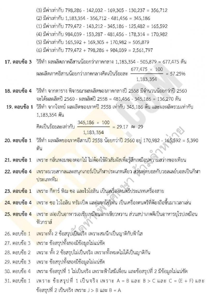 เฉลยแนวข้อสอบภาค ก ชุด 8