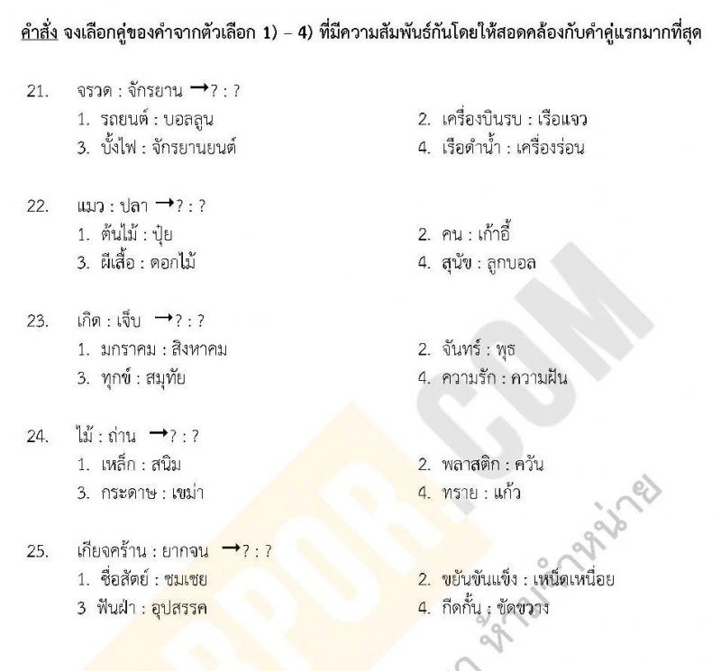 แนวข้อสอบภาค ก ชุด 11