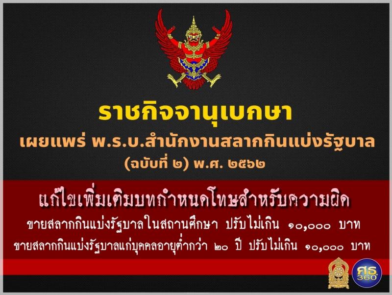 ผู้ใดขายสลากกินแบ่งรัฐบาลในสถานศึกษาและอายุต่ำกว่า 20 ปี