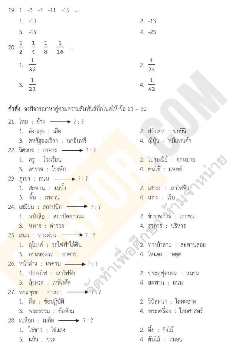 แนวข้อสอบภาค ก ท้องถิ่น ปี 2562 ชุดที่ 8