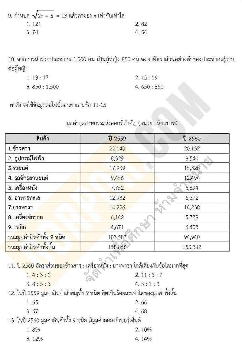 แนวข้อสอบภาค ก ชุด 13