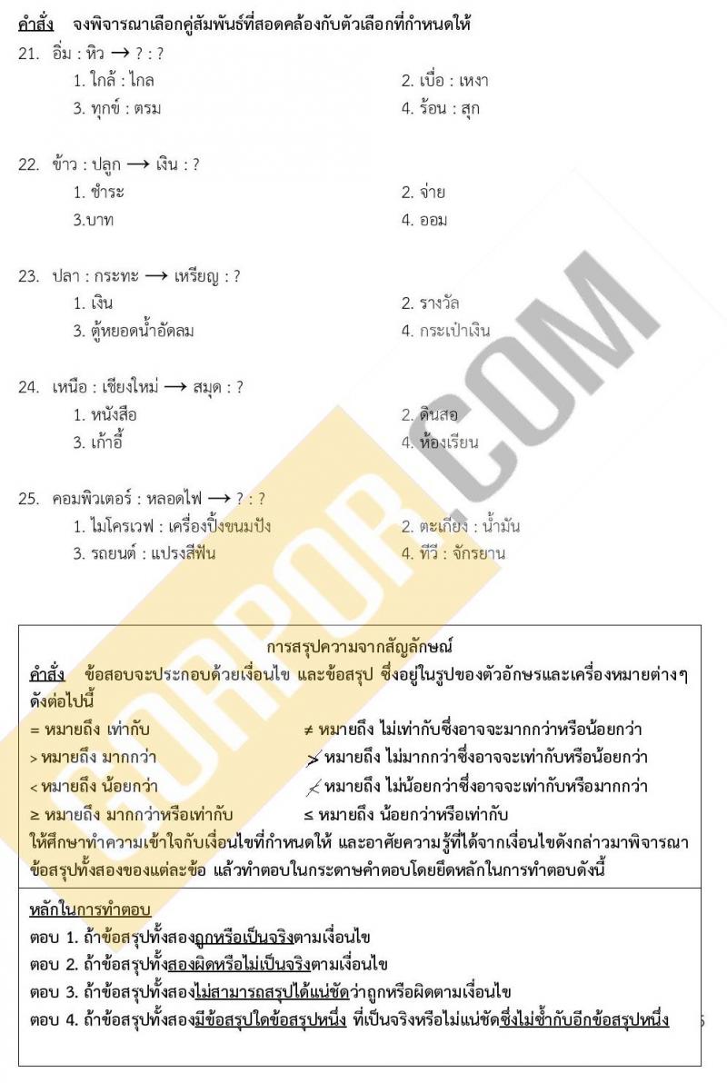 แนวข้อสอบภาค ก ชุด 15