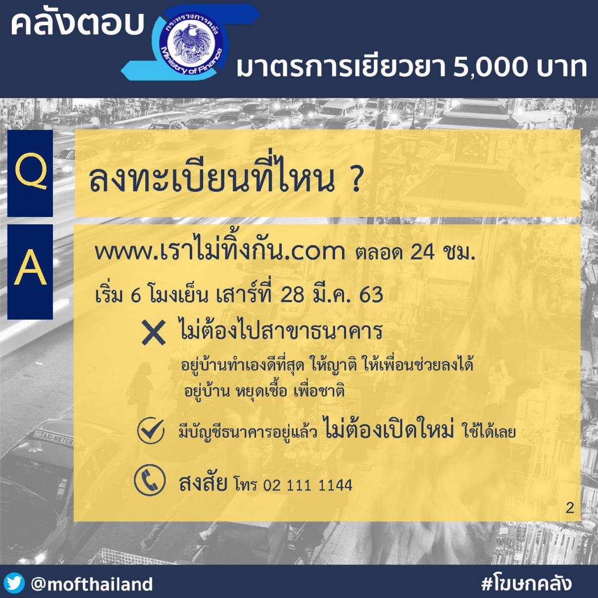 ถามตอบ มาตรการเยียวยา 5,000 บาท