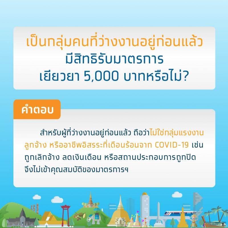 คำถามยอดฮิตเกี่ยวกับมาตรการเยียวยา 5,000 บาท