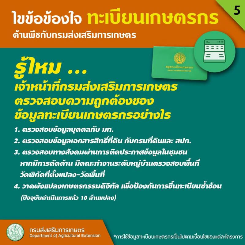 ทะเบียนเกษตรกร และเกณฑ์การขึ้นทะเบียนเกษตรกร