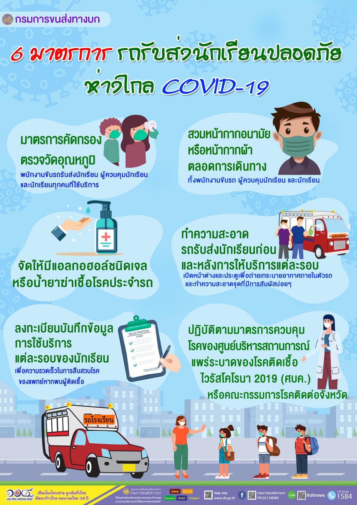 กรมการขนส่งทางบก แนะ 6 มาตรการ รถรับส่งนักเรียนปลอดภัย