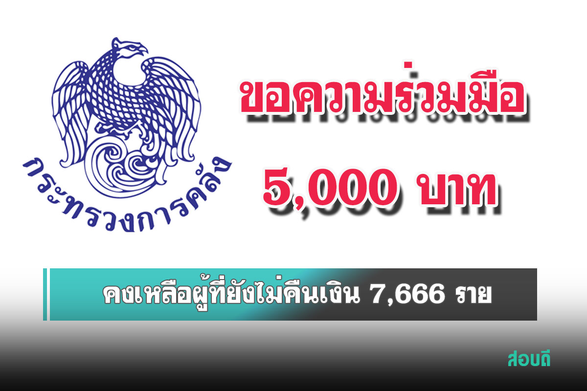 ขอความร่วมมือกลุ่มผู้สละสิทธิคืนเงินมาตรการเยียวยา 5,000 บาท