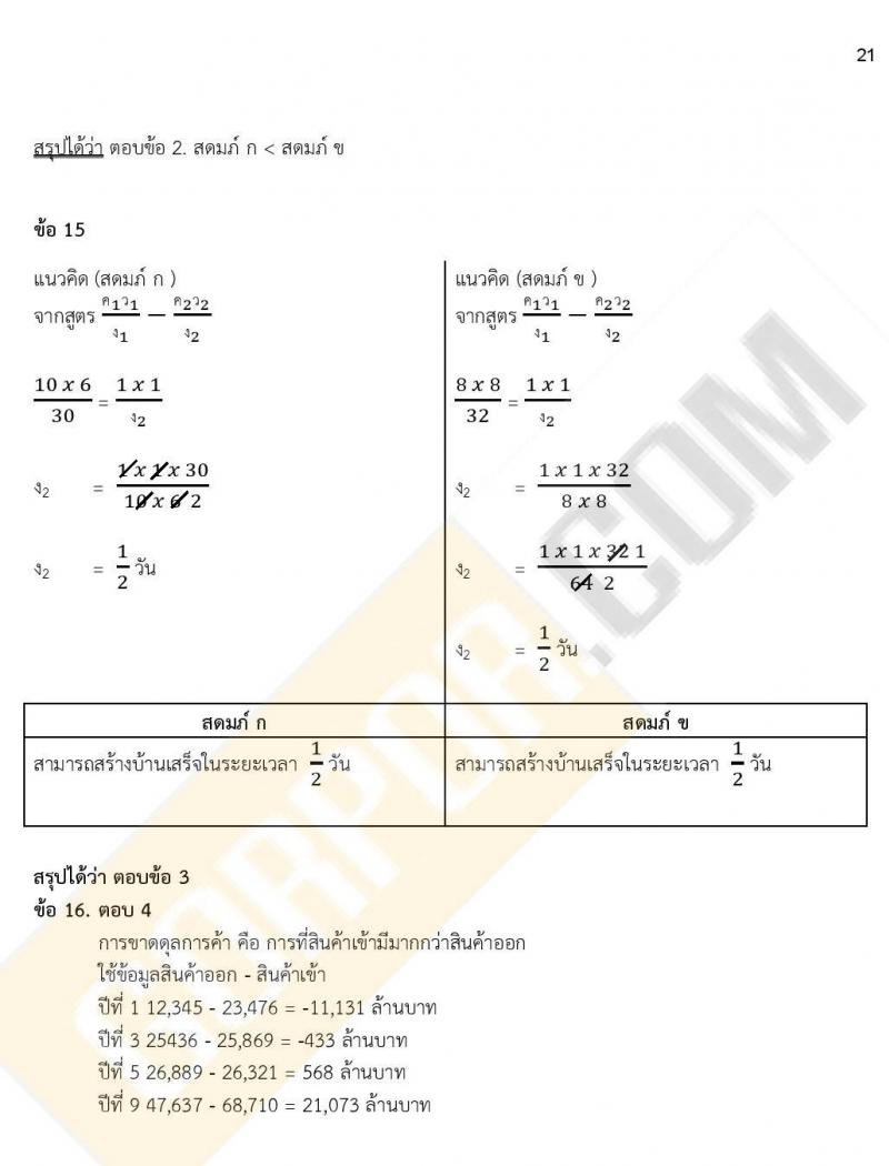 เฉลยแนวข้อสอบภาค ก ก.พ. ระดับ ปวช. ปวส. ชุดที่ 15/2563