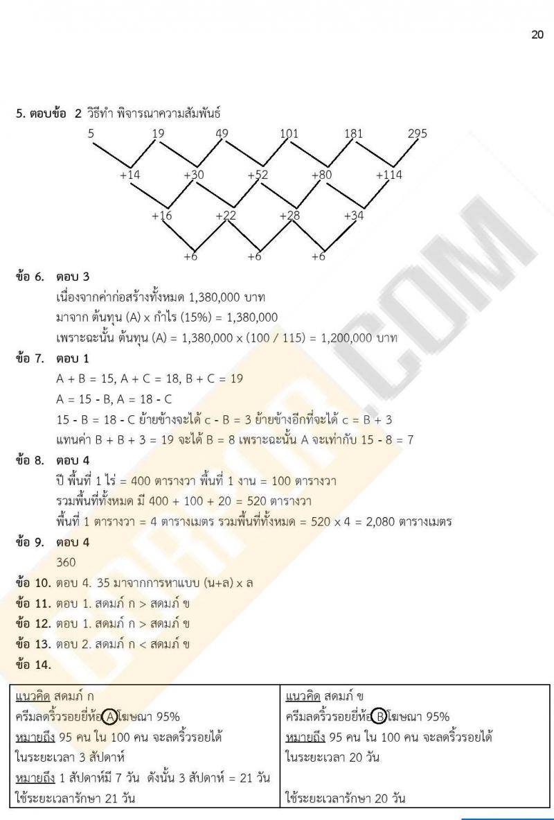 เฉลยแนวข้อสอบภาค ก ก.พ. ระดับ ปวช. ปวส. ชุดที่ 15/2563