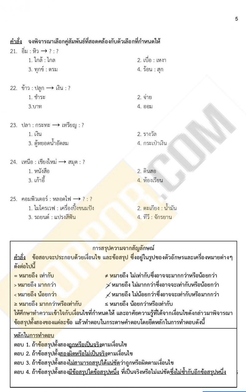 แนวข้อสอบภาค ก ก.พ. ระดับ ป.ตรี ป.โท ชุดที่ 15/2563