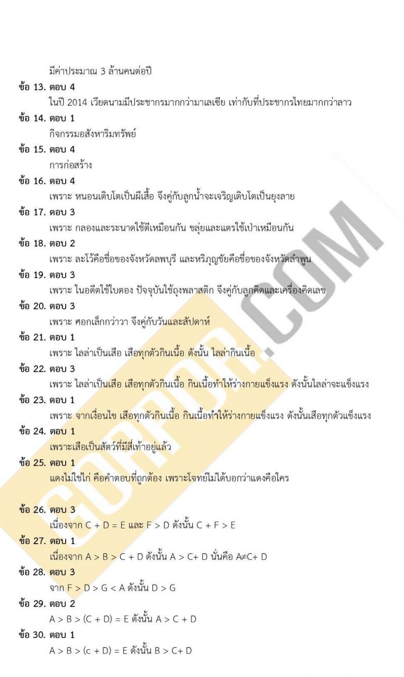 แนวข้อสอบภาค ก. ก.พ. ระดับ ป.ตรี-ป.โท ชุดที่ 1/2563