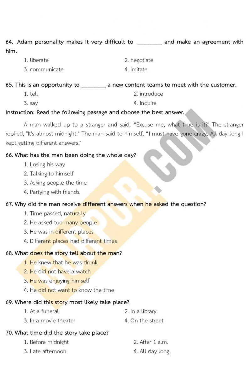 แนวข้อสอบภาค ก ก.พ. ระดับ ปวช-ปวส. ชุด 2/2563