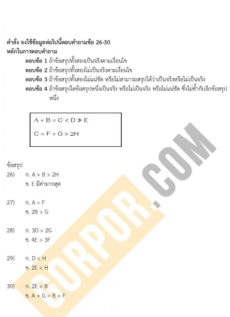แนวข้อสอบภาค ก ก.พ. ระดับ ป.ตรี-ป.โท ชุด 2/2563
