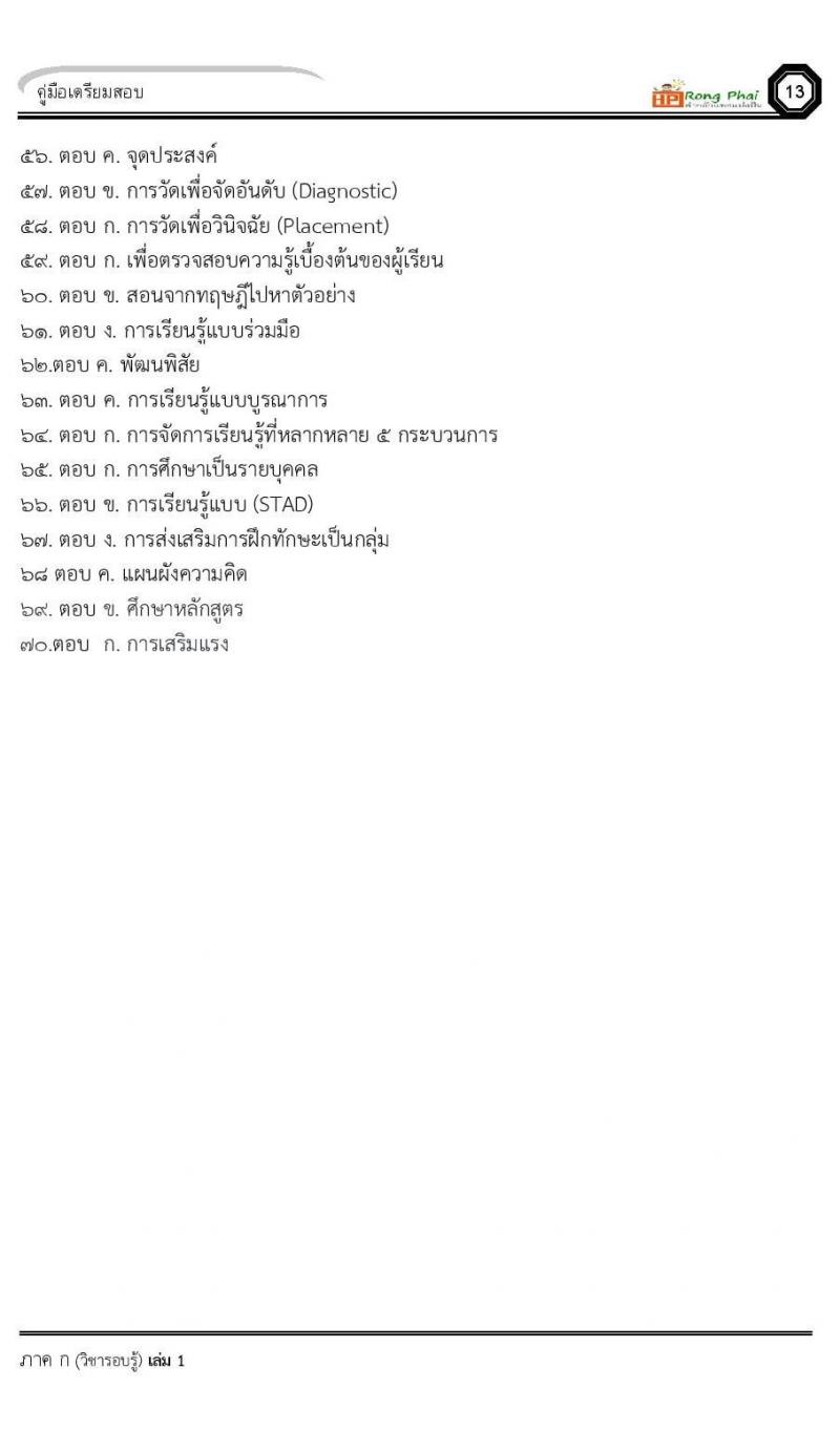 น็อคข้อสอบ ครูผู้ช่วย สพฐ./ท้องถิ่น ปี 2564 ชุด 1 ภาค ก-ข