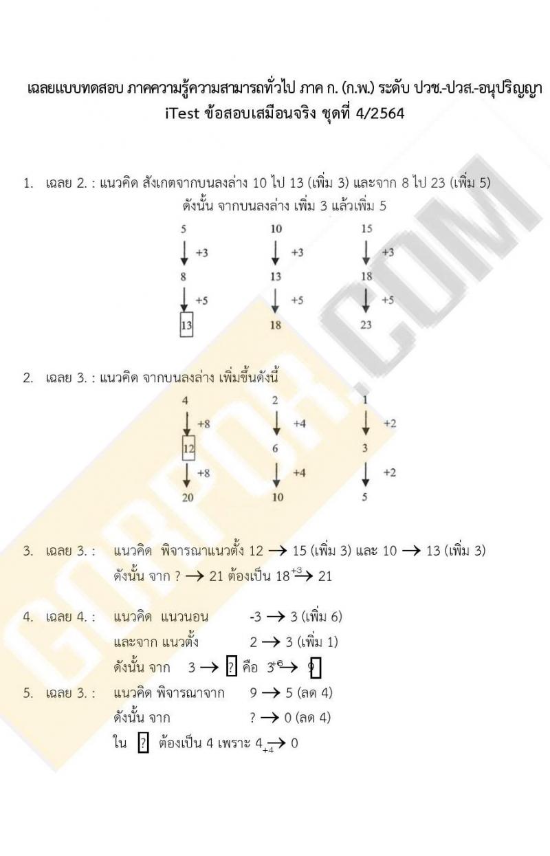 ข้อสอบภาค ก ก.พ. ระดับ ปวช. - ปวส. ชุดที่ 4/2564