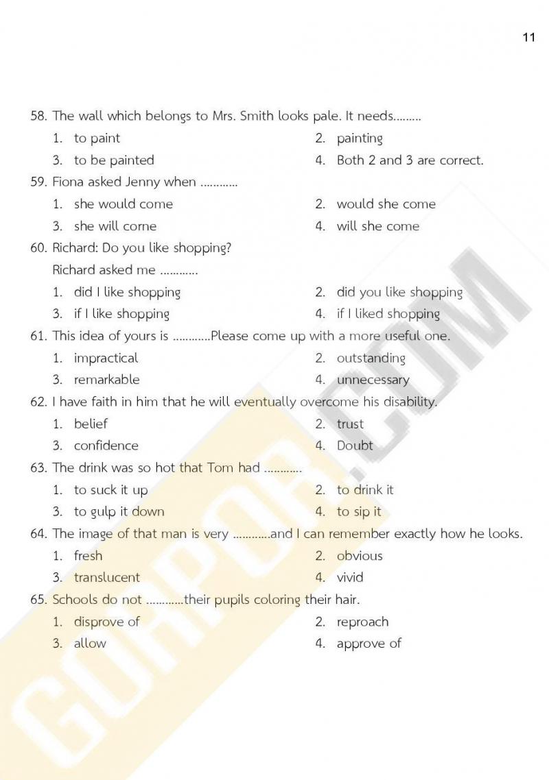 ข้อสอบภาค ก ก.พ. ระดับ ปวช. - ปวส. ชุดที่ 4/2564