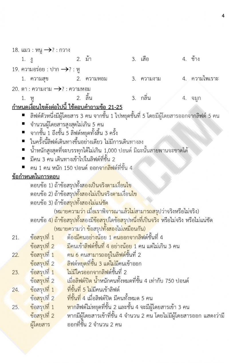 ข้อสอบภาค ก ก.พ. ระดับ ปวช. - ปวส. ชุดที่ 4/2564