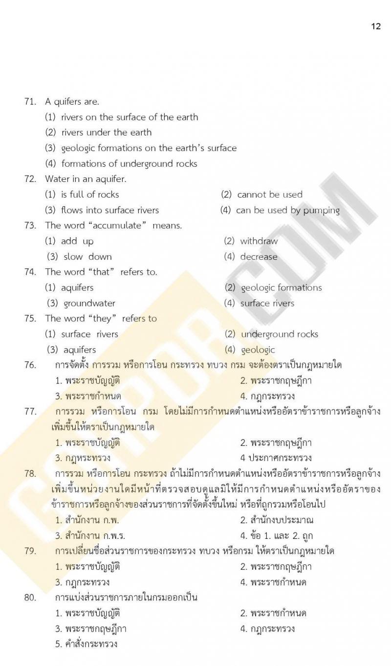 ข้อสอบภาค ก ก.พ. ระดับ ปวช. - ปวส. ชุดที่ 7/2564