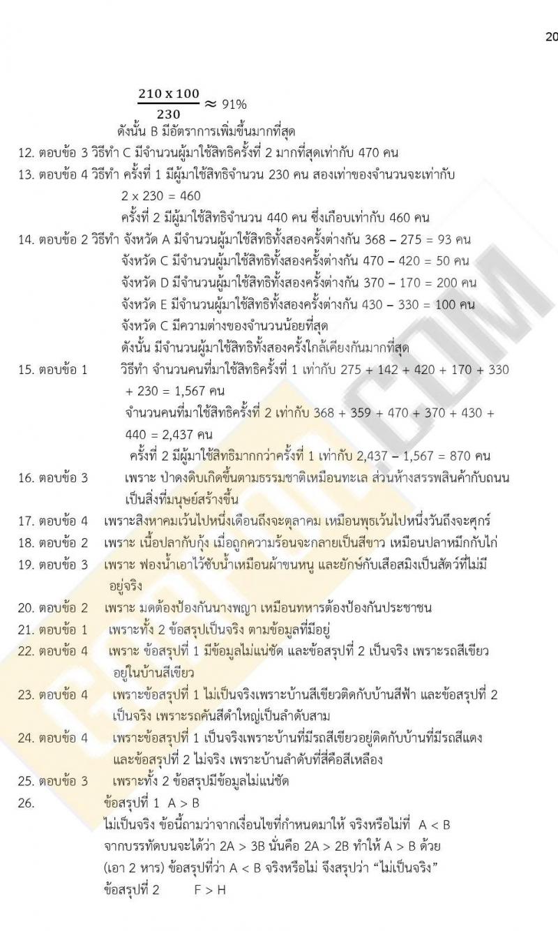 ข้อสอบภาค ก. ป.ตรี ป.โท ชุดที่ 10/2564