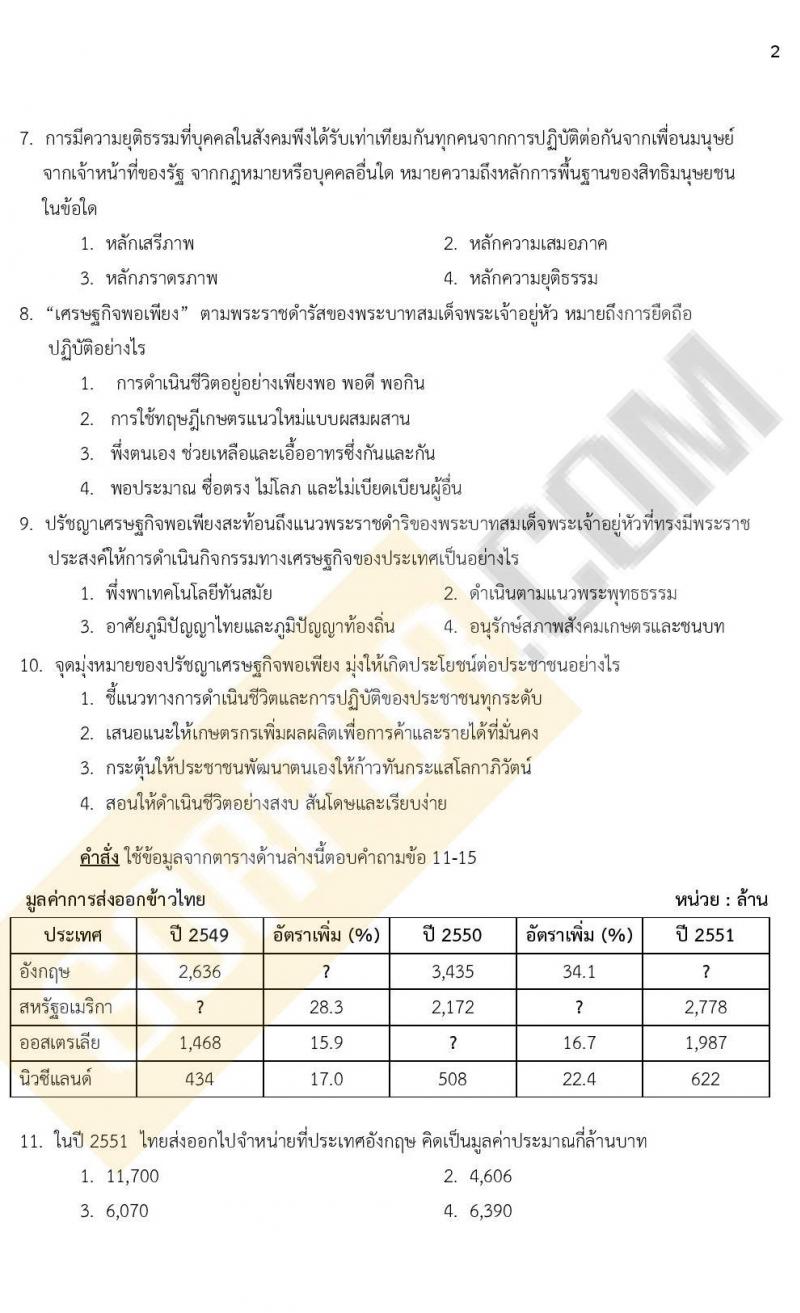 แนวข้อสอบภาคความรู้ความสามารถทั่วไป ภาค ก. (ท้องถิ่น) ชุดที่ 10/2564