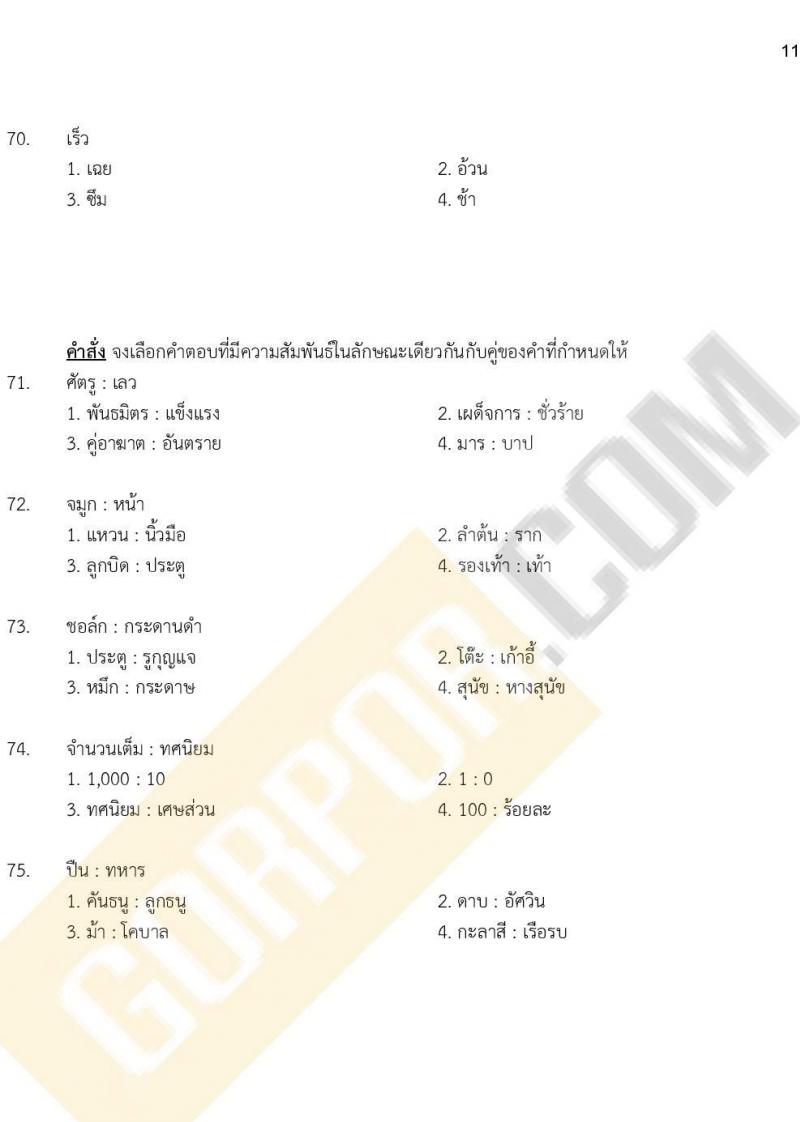 แนวข้อสอบ ภาค ก. (ท้องถิ่น) ชุด 2