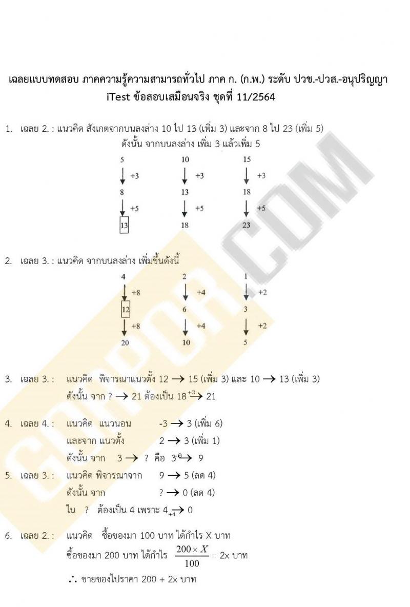 iTest ข้อสอบภาค ก ก.พ. ระดับ ปวช. - ปวส. ชุดที่ 11/2564