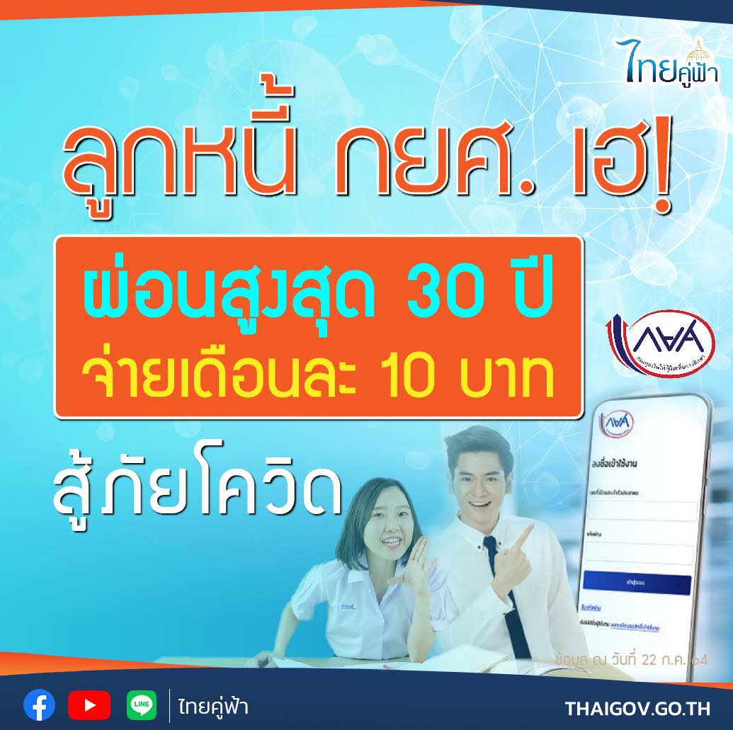 กยศ. ผ่อนสูงสุด 30 ปี - จ่ายเดือนละ 10 บ. สู้ภัยโควิด