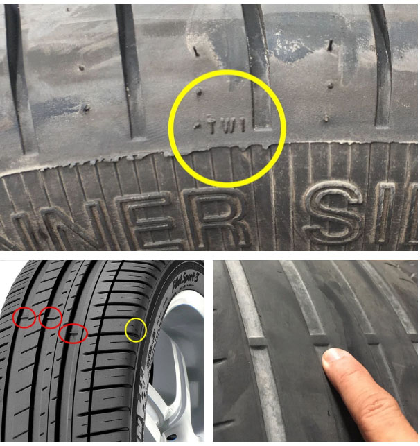 สัญลักษณ์สามเหลี่ยม บนแก้มยาง