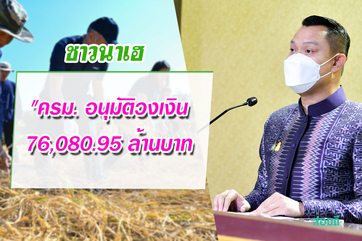 อนุมัติวงเงิน 76,080.95 ล้านบาท สำหรับโครงการประกันรายได้เกษตกรผู้ปลูกข้าว ปี 2564/65 เพิ่มเติม