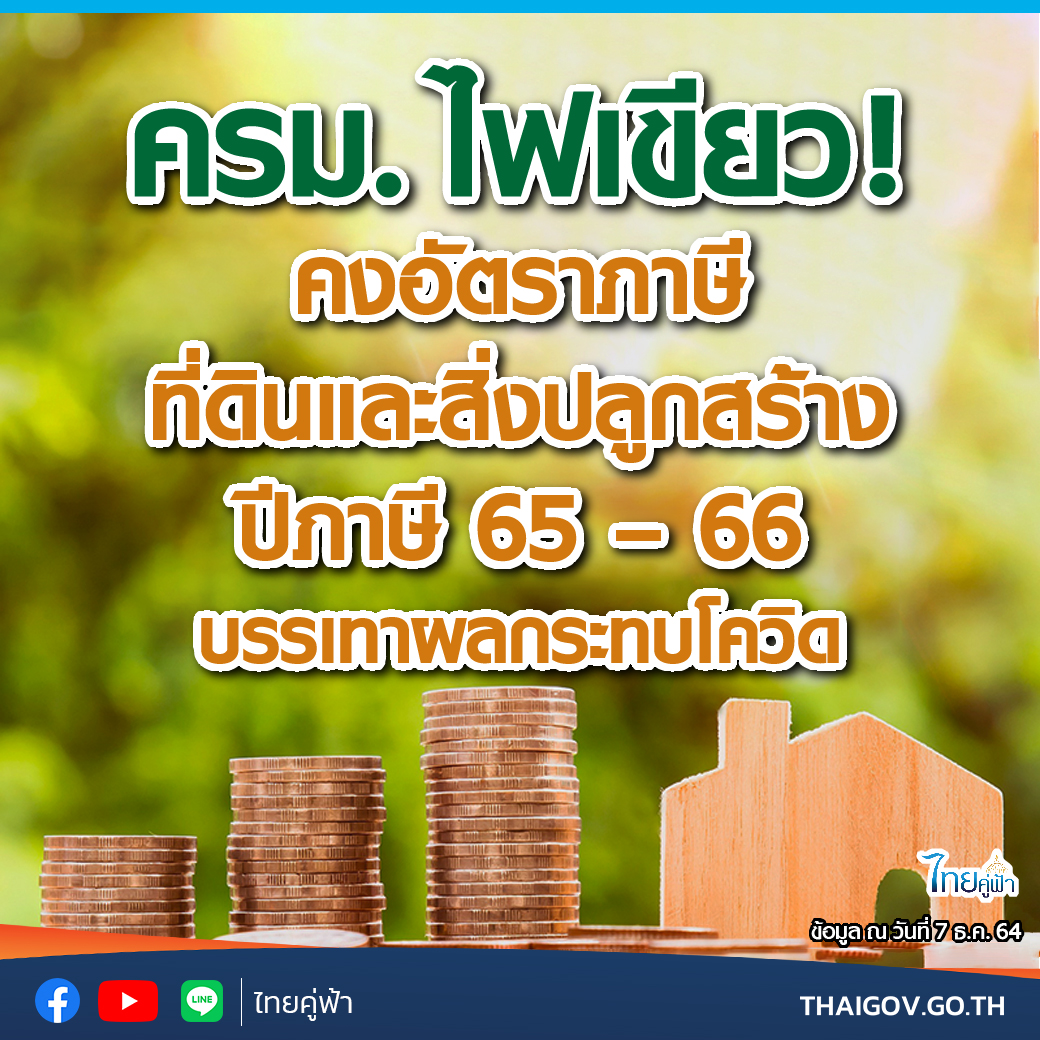 คงอัตราภาษีที่ดินและสิ่งปลูกสร้าง ปีภาษี 65 – 66