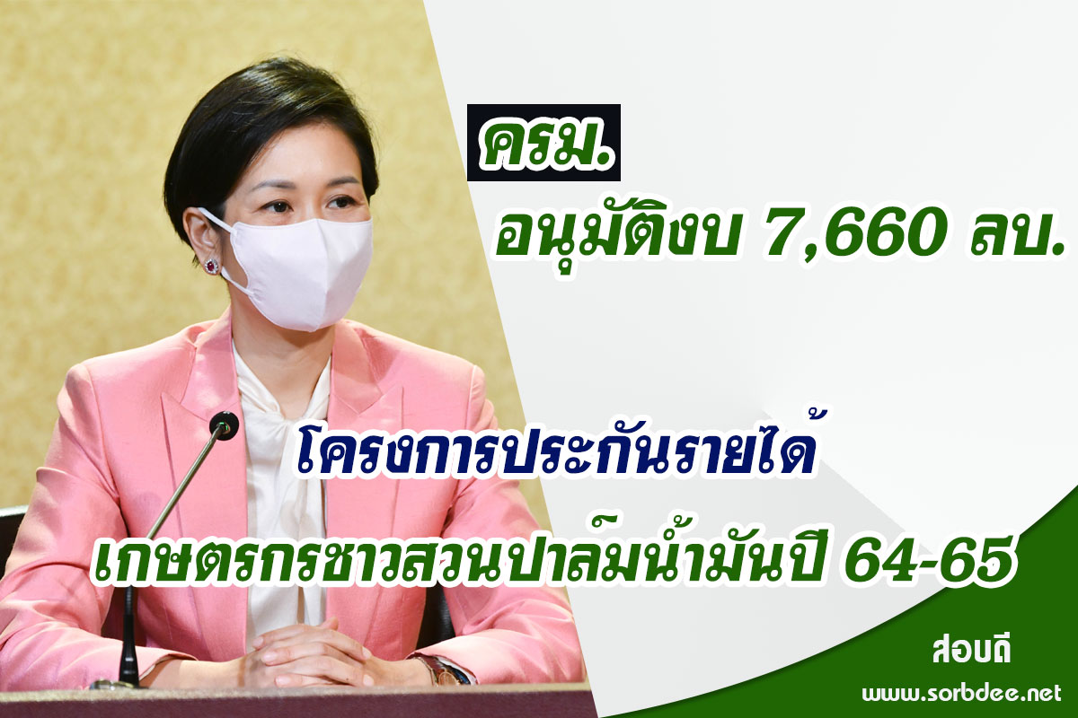 โครงการประกันรายได้เกษตรกรชาวสวนปาล์มน้ำมันปี 64–65