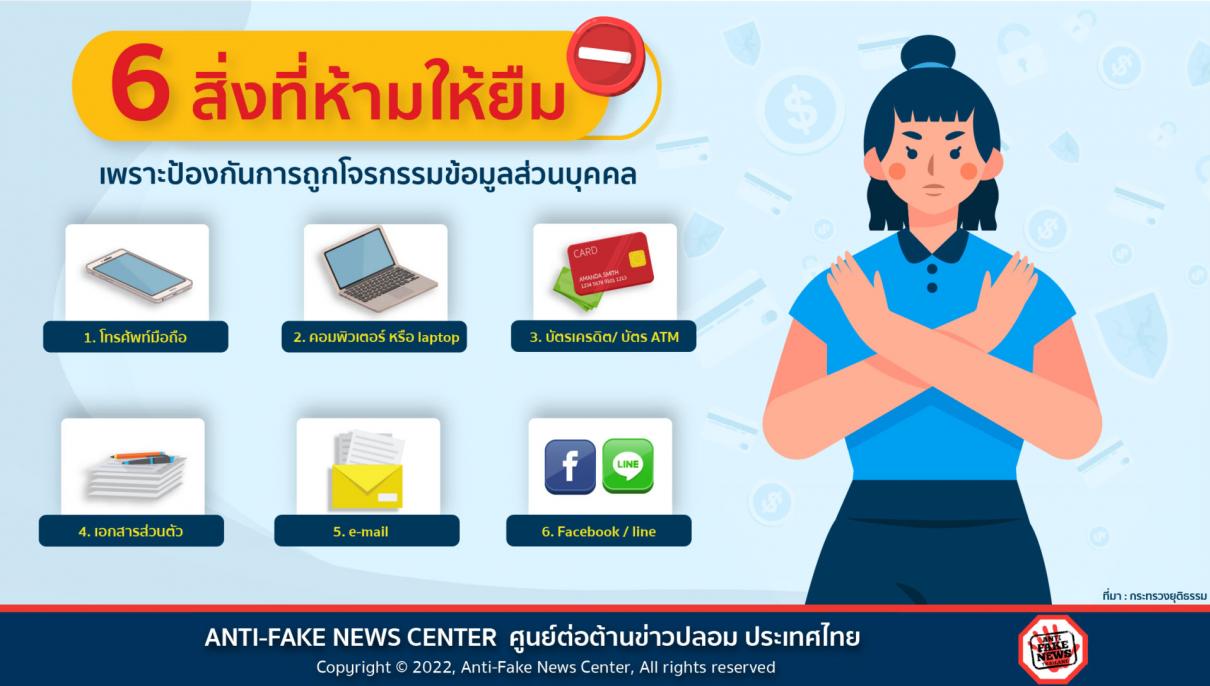 6 สิ่งที่ห้ามให้ยืม เพราะป้องกันการถูกโจรกรรมข้อมูลส่วนบุคคล