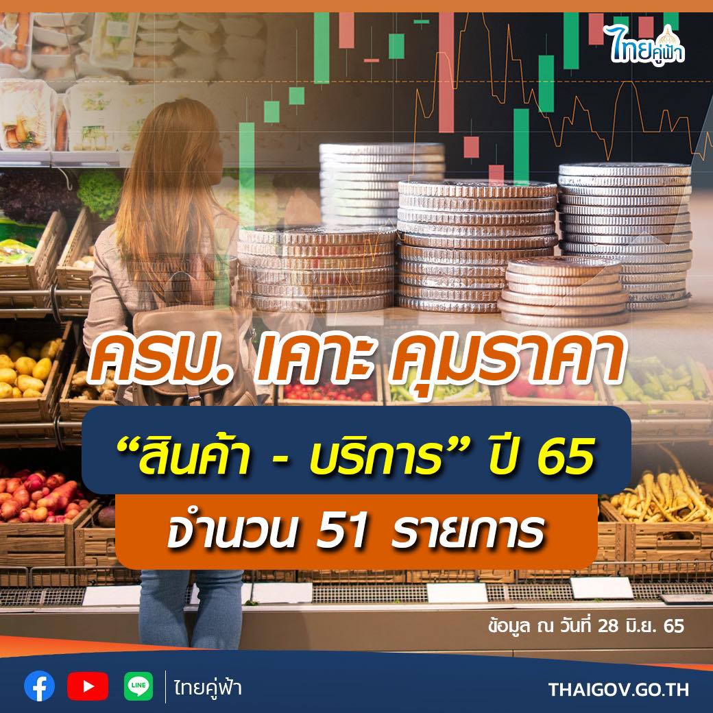 ครม. เคาะ คุมราคา สินค้า - บริการ ปี 65 จำนวน 51 รายการ