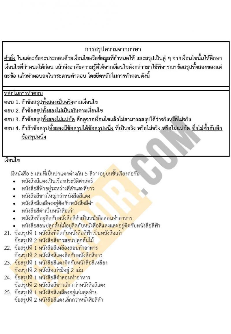 แนวข้อสอบภาค ก (ก.พ.) ระดับ ป.ตรี-ป.โท ชุดที่ 9/2565