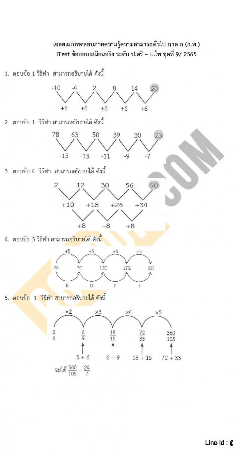 แนวข้อสอบภาค ก (ก.พ.) ระดับ ป.ตรี-ป.โท ชุดที่ 9/2565