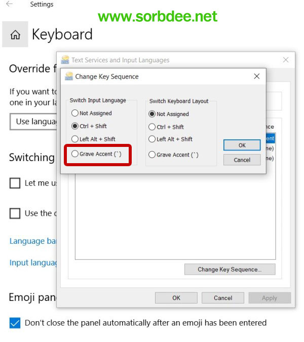 การเปลี่ยนภาษาคีย์บอร์ดและการเพิ่มภาษา กดตัวหนอนเพื่อเปลี่ยนภาษา winwows10