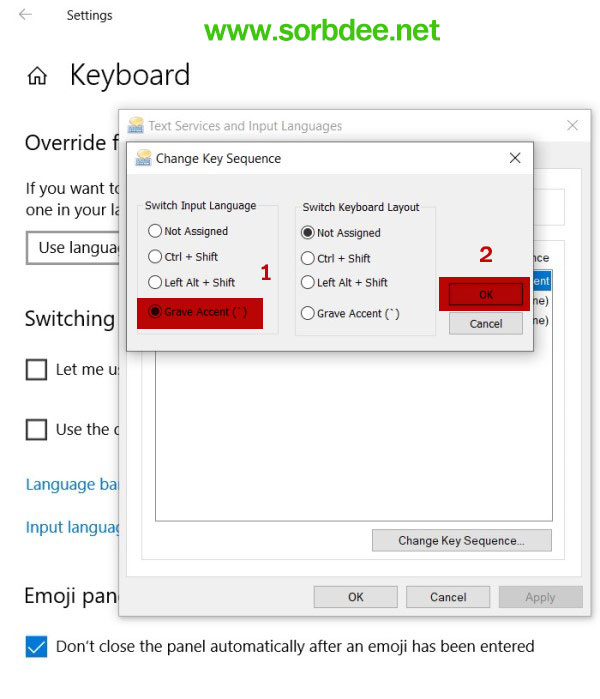 การเปลี่ยนภาษาคีย์บอร์ดและการเพิ่มภาษา กดตัวหนอนเพื่อเปลี่ยนภาษา winwows10