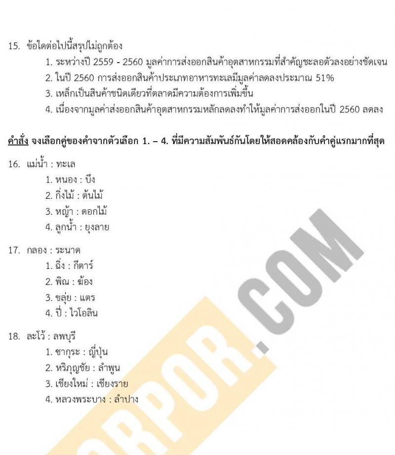 แนวข้อสอบภาค ก ระดับ ป.ตรี-ป.โท ชุดที่ 2/2566