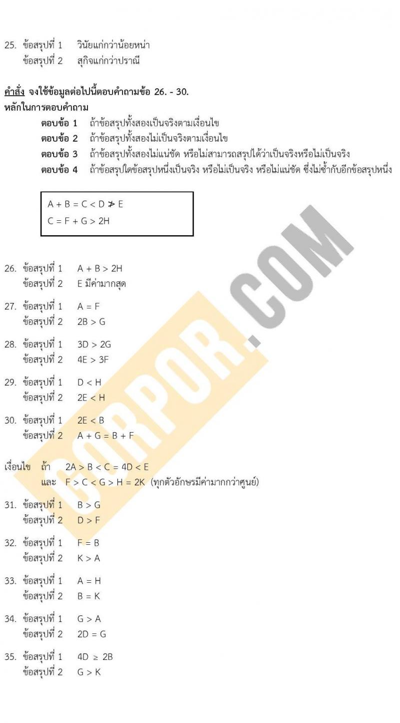 แนวข้อสอบภาค ก ระดับ ป.ตรี-ป.โท ชุดที่ 2/2566