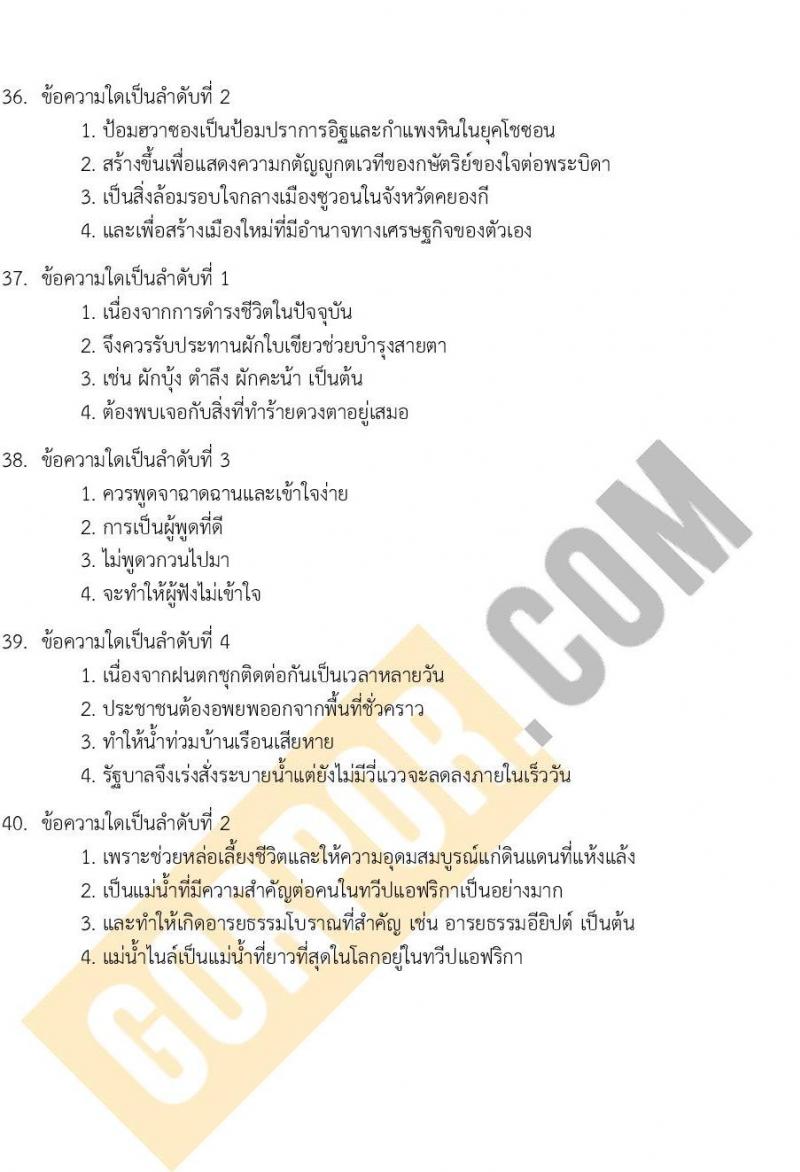 แนวข้อสอบภาค ก ระดับ ป.ตรี-ป.โท ชุดที่ 2/2566