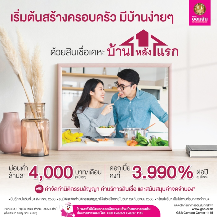 โปรโมชันสินเชื่อเคหะ และสินเชื่อบุคคล บ้านหลังแรก