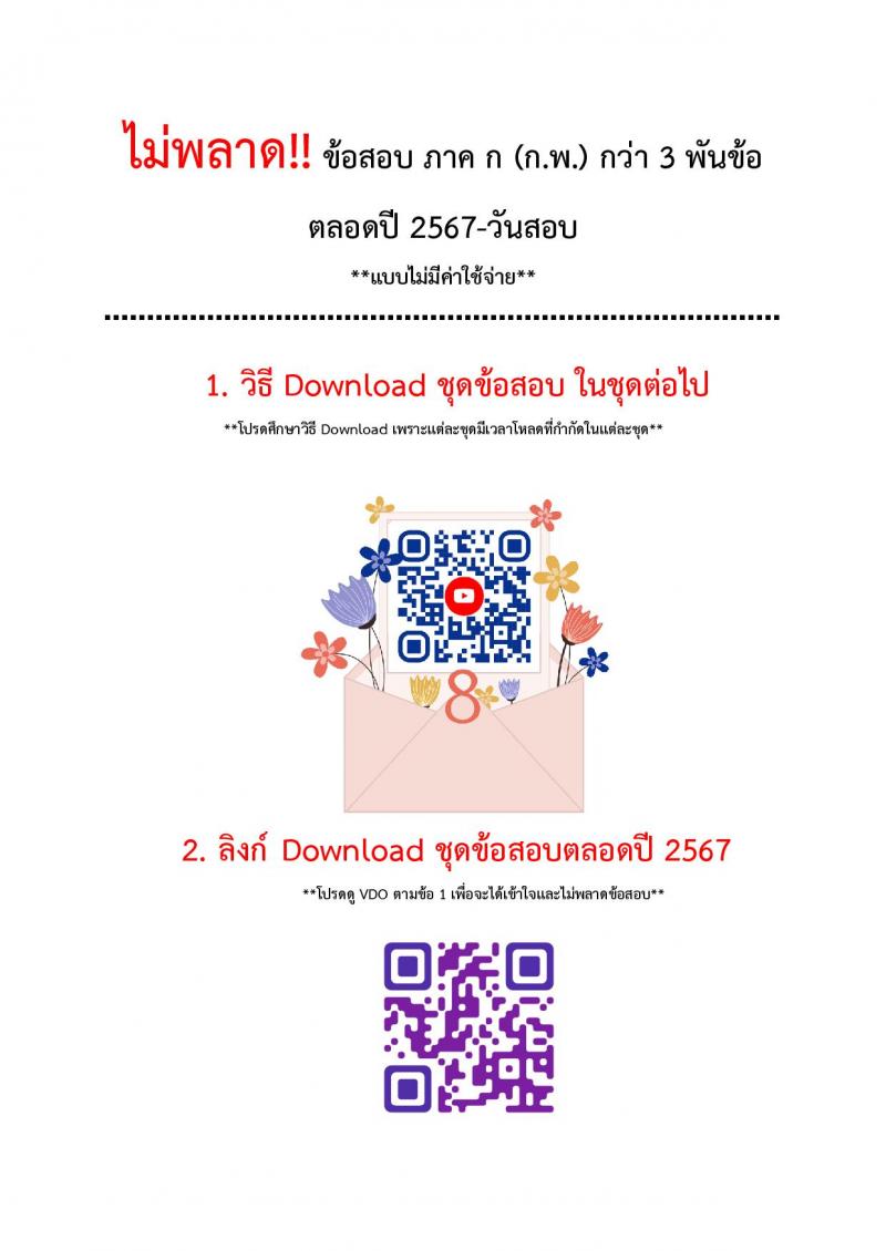 แนวข้อสอบภาค ก (ก.พ.) ระดับ ป.ตรี ป.โท ชุด 2/2567