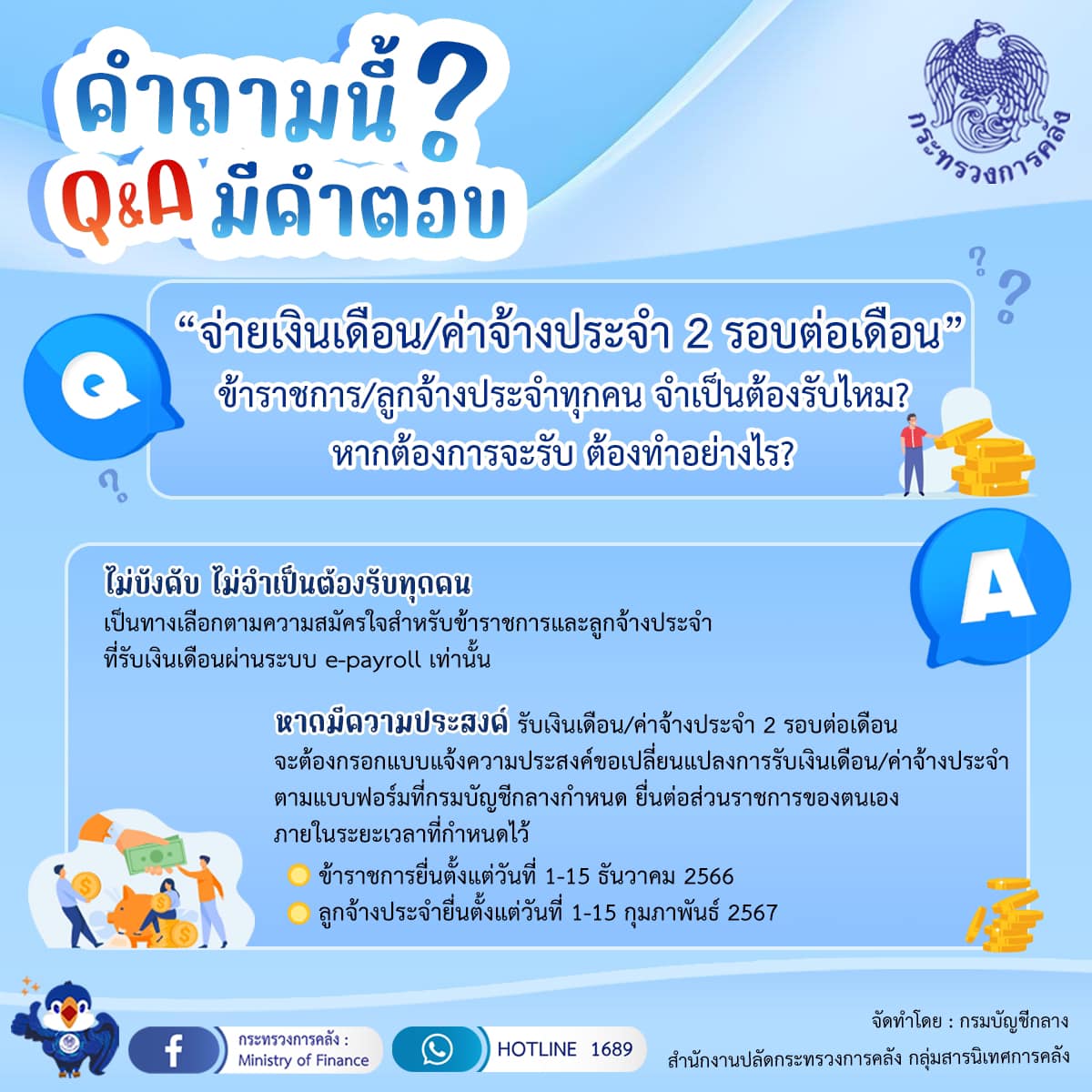 จ่ายเงินเดือน/ค่าจ้างประจำ 2 รอบต่อเดือน บังคับ หรือ ไม่บังคับ ?